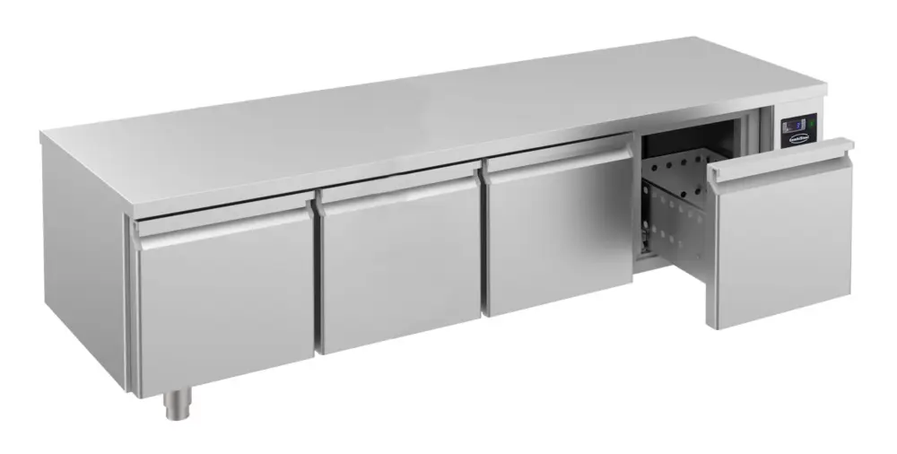 Combisteel Koelwerkbank | PRO LINE | Laag Model | 360L | 4 Laden 1/1 GN | -2°C/+8°C | Geforceerd | 2130x700x600mm Direct Verzonden