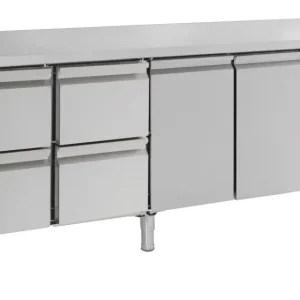 Combisteel Koelwerkbank | STANDARD LINE | 553L | 2 Deuren + 4 Laden | +2°C/+8°C | Geforceerd | 2230x700x850mm Express Levering