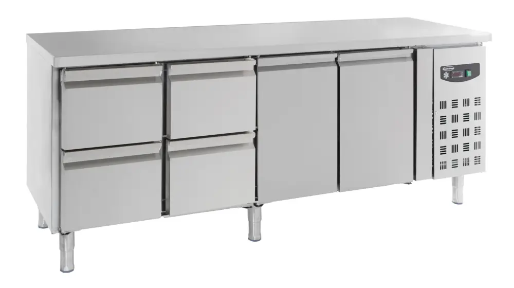 Combisteel Koelwerkbank | STANDARD LINE | 553L | 2 Deuren + 4 Laden | +2°C/+8°C | Geforceerd | 2230x700x850mm Express Levering
