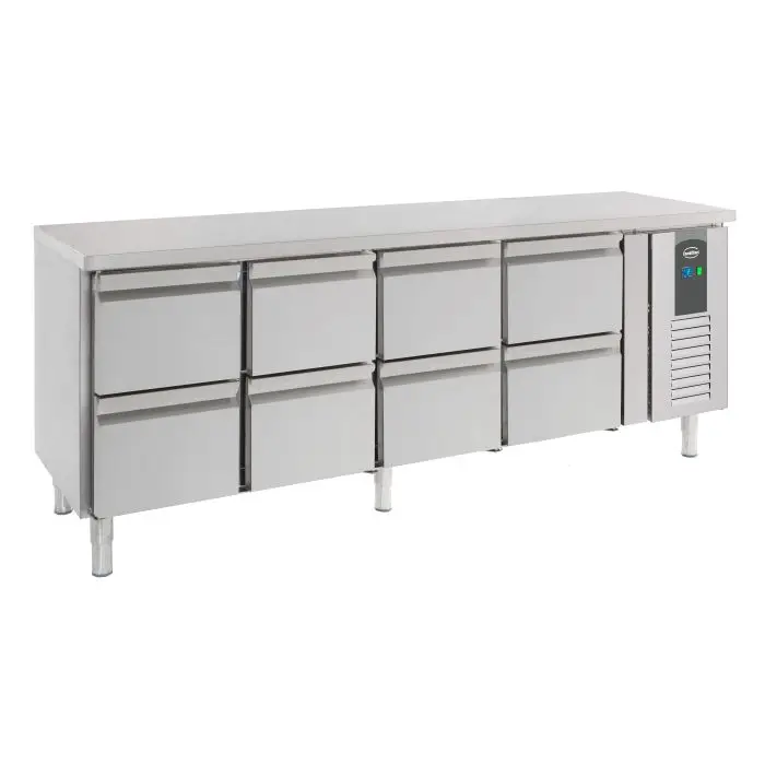 Hete Deal Combisteel Koelwerkbank | STANDARD LINE | 553L | 8 Laden | +2°C/+8°C | Geforceerd | 2230x700x850mm