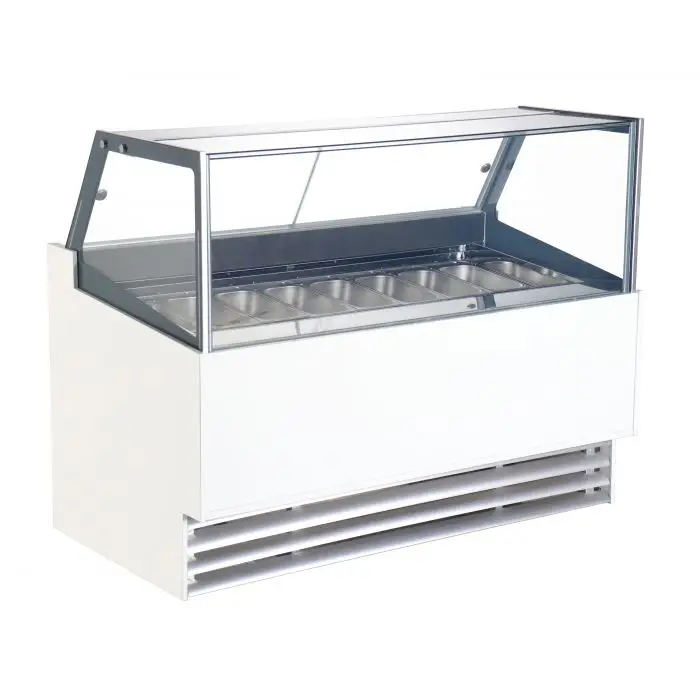 Combisteel Schepijsvitrine | BORNEO | 378L | 12x 5L | Geforceerd | Wielen | 1610x880x1300mm Goedkoop