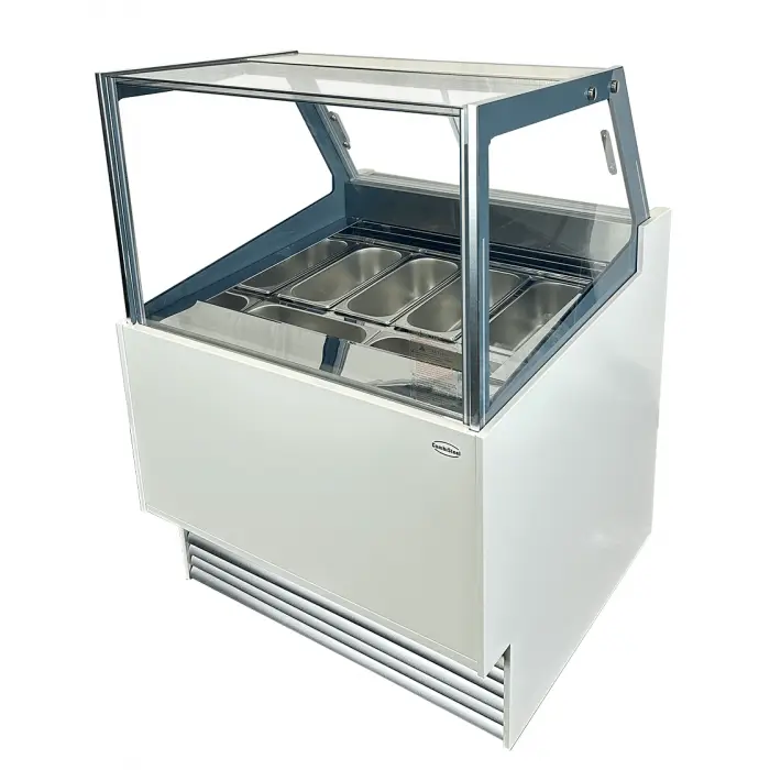 Fabrieksprijs CombiSteel Schepijsvitrine | KOMODO | 189L | 6x 5L | Geforceerd | Wielen | 910x880x1300mm