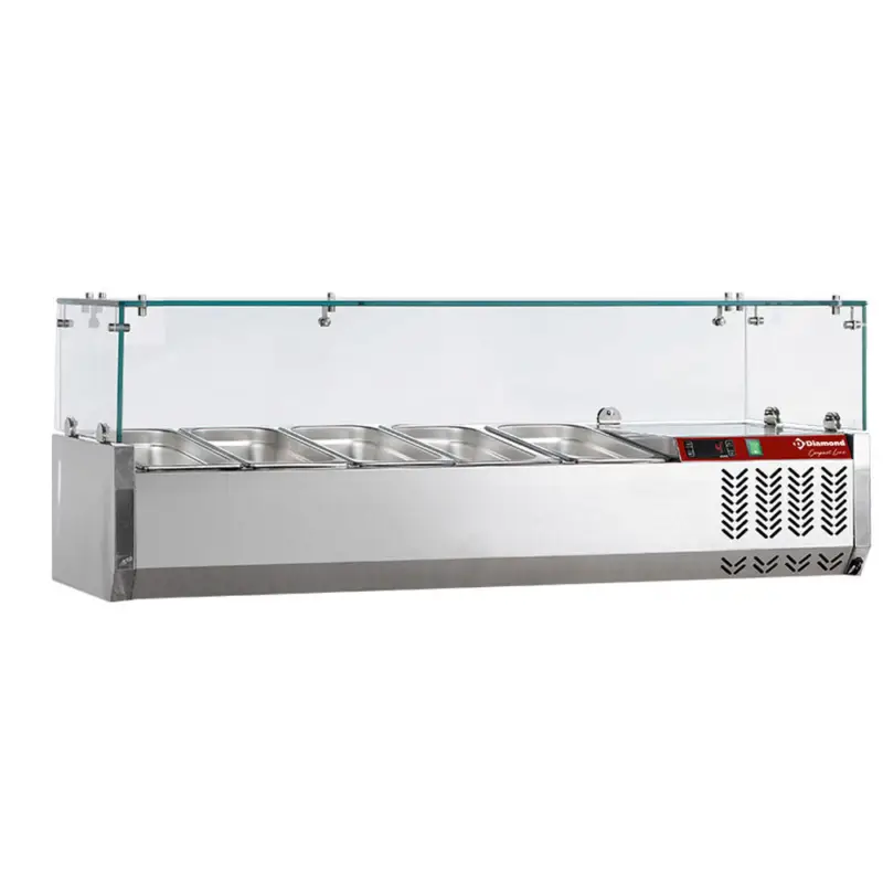 Merkproduct Opzetkoelvitrine | 5x 1/4 GN | +2°c/+10°c | 1200x340x435mm