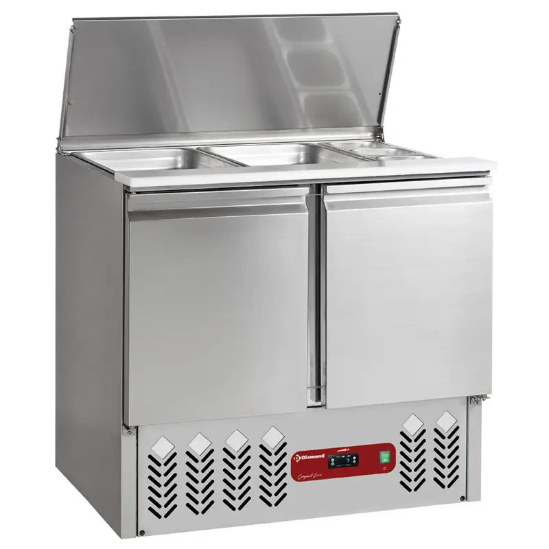 Aanbieding Gekoelde Saladette Met Deksel 2x GN 1/1 + 3x GN 1/6 – 150 Mm, Reserve 2 Deuren GN 1/1, 240 Lit