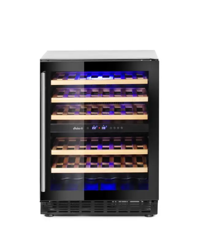 Arktic Wijnkoelkast | 133L 46x 75cl | Zwart | 2 Zones | +5°C/+22°C | Geforceerd | 595x588x820mm Flitsaanbieding
