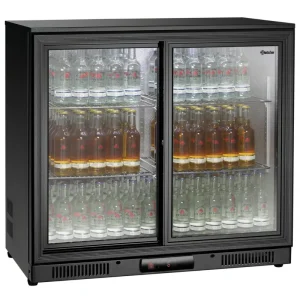 Beperkte Voorraad Bartscher Barkoelkast | 176L | Zwart | 2 schuifdeuren | LED-verlichting | 900x500x860mm