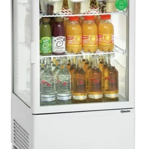 Bartscher Mini-koelvitrine 58L | Wit | 2 roosters | LED-verlichting | 435x385x805mm Favoriet