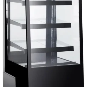 Korting Combisteel Koelvitrine | 300L | Zwart/grijs | +2°c/+8°c | 4 Schappen | 650x805x1445mm