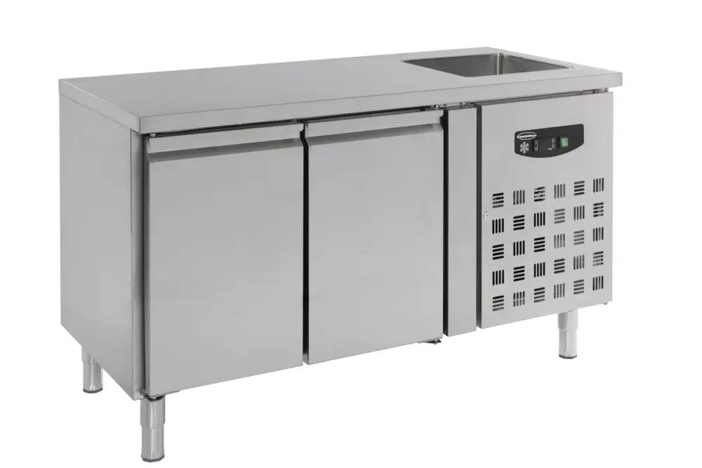 Combisteel Koelwerkbank | 258L | 2 Deuren (1/1 GN) | -2°C/+8°C | Geforceerd | Spoelbak | 1510x700x960mm Koop Online