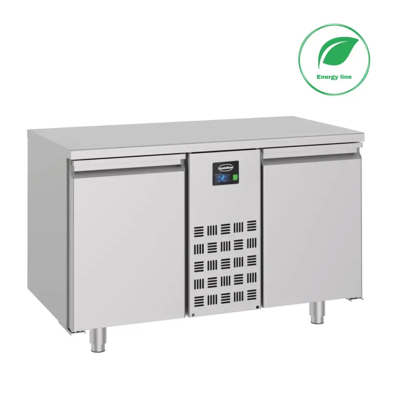 Veilige Betaling Combisteel Koelwerkbank | ENERGY LINE | Energiezuinig | 281L | 2 Deuren 1/1 GN | –2°C/+8°C | Geforceerd | 1300x700x850mm
