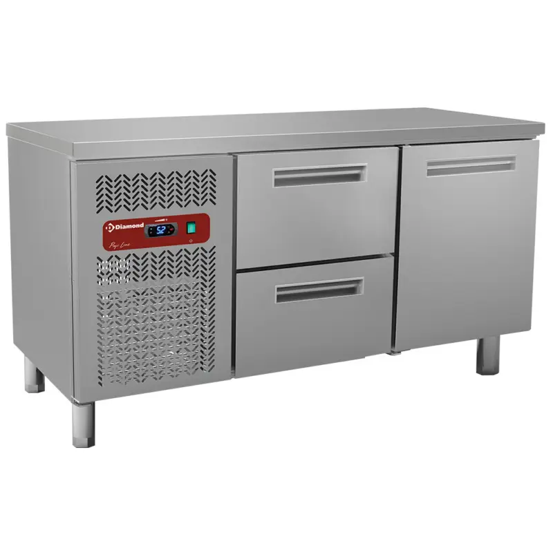 Diamond Koelwerkbank | 245L | 1 Deur + 2 Laden | 0°C/+8°C | Geventileerd | 1500x600x880/900mm Gecertificeerd