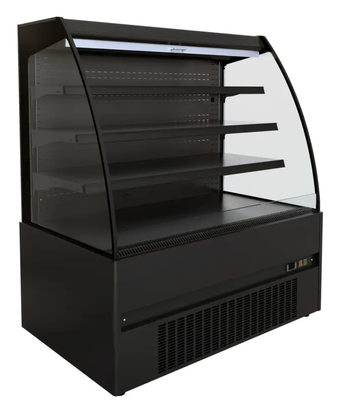 Combisteel Wandkoeling | Noah | Zwart | +2°C/+8°C | Geforceerd | Nachtgordijn | 1935x665x1500mm Speciale Aanbieding