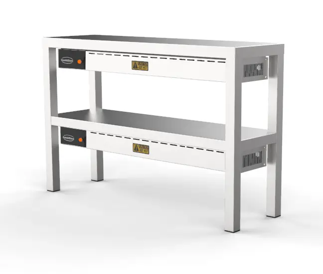 Gecertificeerd Combisteel Etagère | Keramisch Verwarmd | 2 Niveaus | 1400x300x650mm