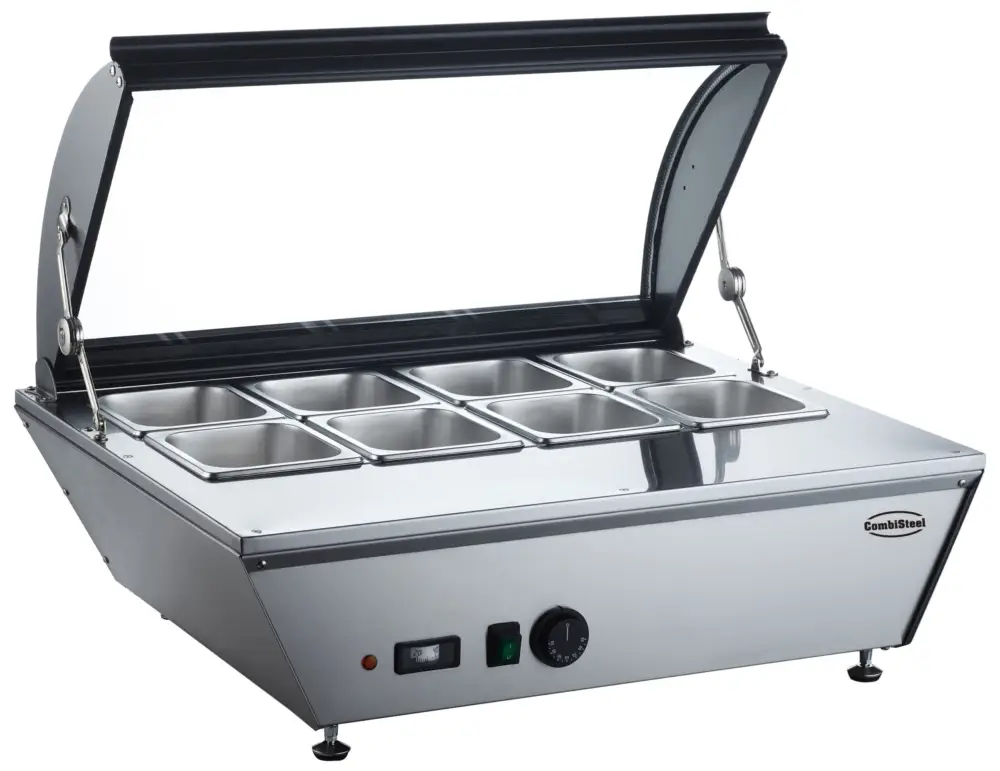 Direct Verzonden Combisteel Warmhoud Opzetvitrine 76L | 8x 1/6 GN 100mm | 767x612x230mm