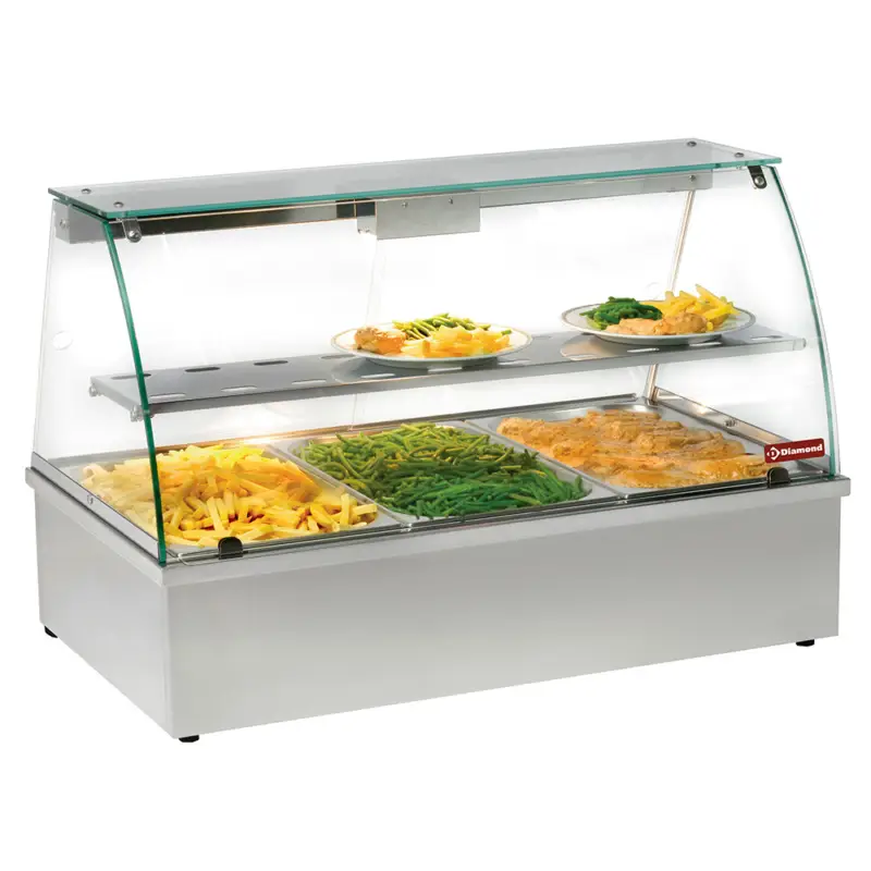 Laatste Versie Diamond Horeca Warmhoudvitrine | Bain Marie | 3x GN 1/1 | 1020x602x680mm
