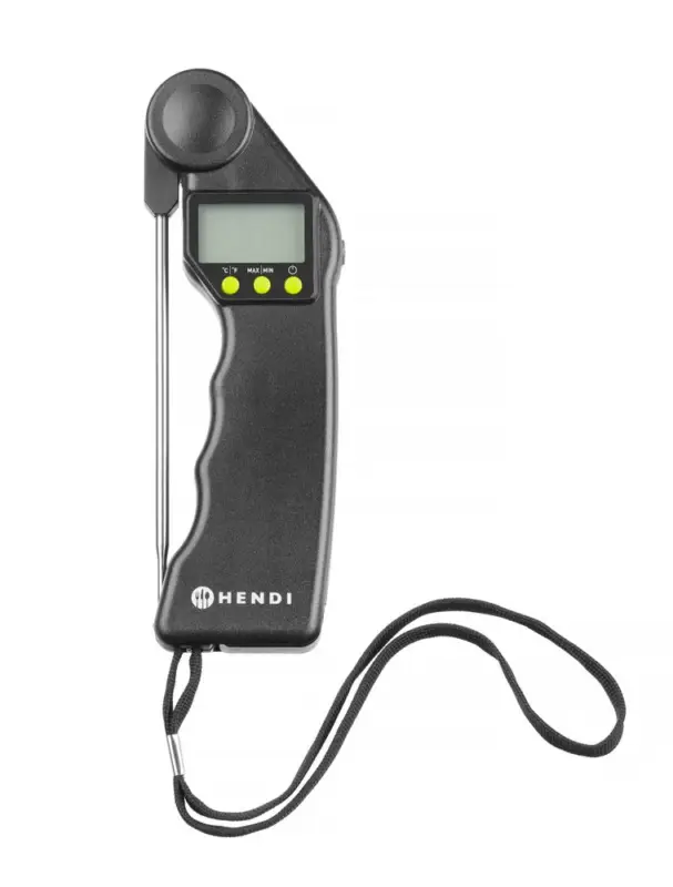 Uitverkoop Digitale thermometer met opvouwbare sonde, HENDI, Zwart, 160x55x(H)20mm