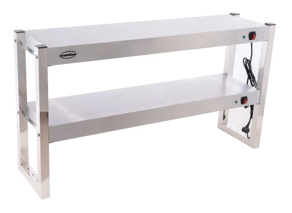 Combisteel Etagère | Halogeen Verwarmd | 2 Niveaus | 1200x300x650mm Nieuw