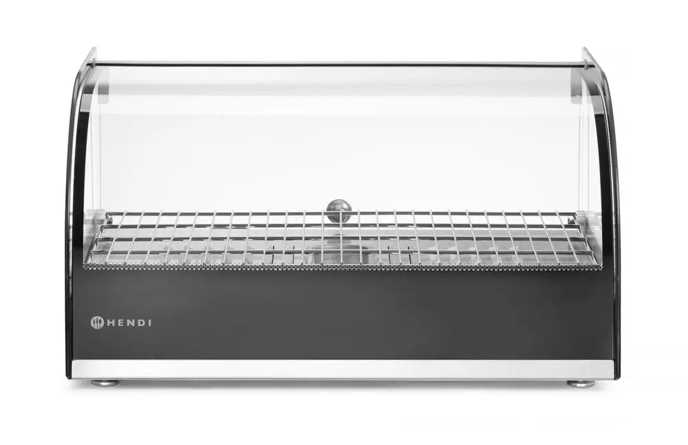 Koop Online Display Verwarmd Vitrine Enkel, Hendi, Enkel Niveau, Zwart, 220-240v/800w, 556x376x(h)315mm