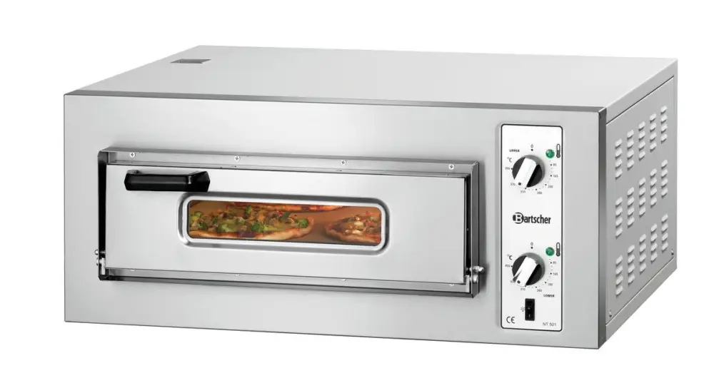 Bartscher Pizza Oven | NT 501 | 1x 4 Pizza’s Ø250mm | 1 Kamer | 400V | 800x750x360mm Hoge Kwaliteit