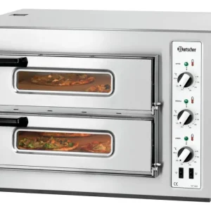 Superprijs Bartscher Pizza Oven | RVS | 2x 4 Pizza’s Ø25cm | 2 Kamers | 400V | 800x750x510mm