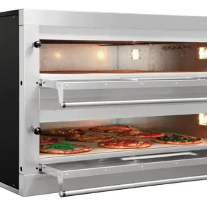Lage Prijs Bartscher Pizza Oven Serie ET | ET 205-2BK | 2 Kamers | 18 Pizza’s Ø33cm | 400V | 1310x1270x760mm