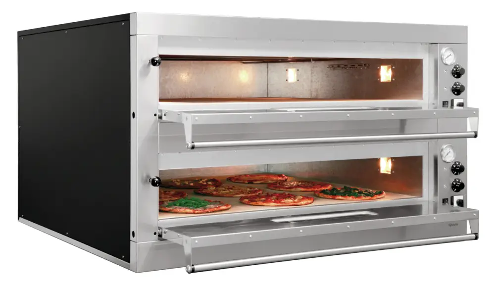 Lage Prijs Bartscher Pizza Oven Serie ET | ET 205-2BK | 2 Kamers | 18 Pizza’s Ø33cm | 400V | 1310x1270x760mm