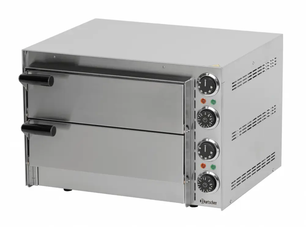 Nu Kopen Bartscher Pizzaoven | Elektrisch | Mini 2 | 2 Kamers | 2x Ø35cm | 2.7kW | 230V | 545x500x380mm