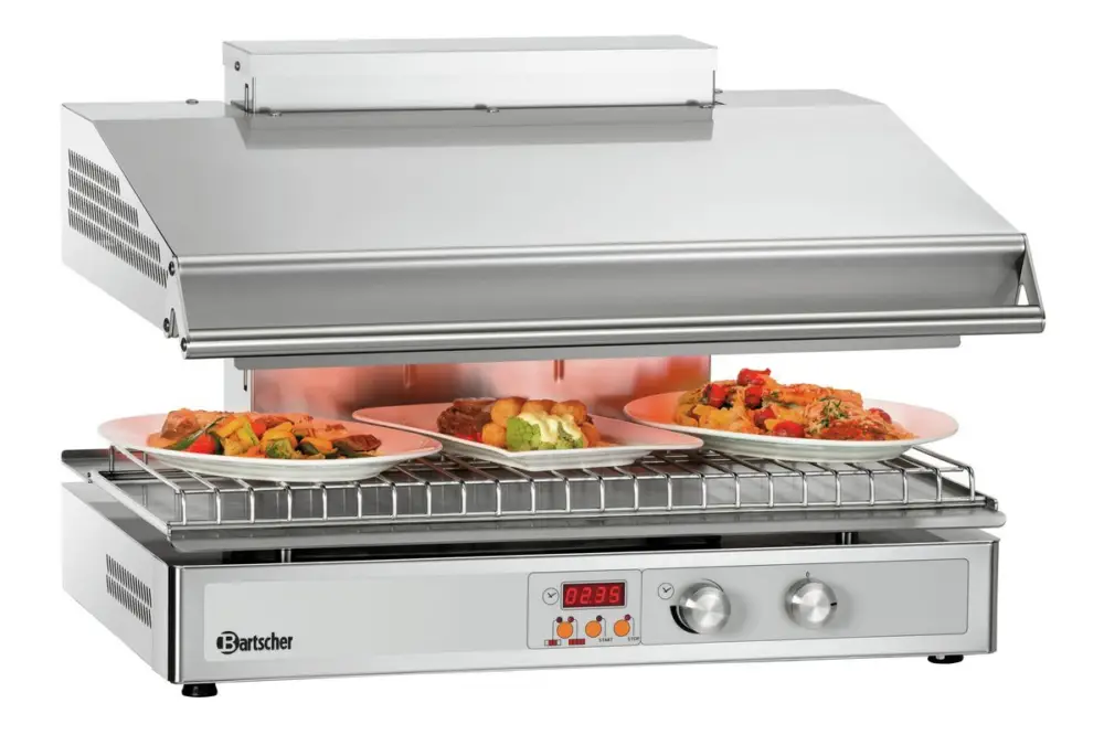 Bartscher Salamander Hi-Light Lift 700-2Z | RVS | Infrarood Warmtestraler | 400V | 745x590x515mm Dagaanbieding