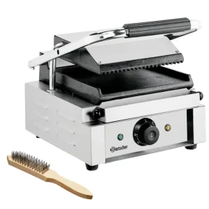 Must-Have Bartscher Contactgrill 1800 1GR | Geribbeld/Glad | Grillplaten Gietijzer/Geëmailleerd | 290x395x210mm