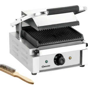 Meest Verkocht Bartscher Contactgrill 1800 1R | Geribbeld | Grillplaten Gietijzer/Geëmailleerd | 290x395x210mm