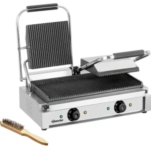 Seizoensaanbieding Bartscher Contactgrill 3600 2R | Geribbeld | Grillplaten Gietijzer/Geëmailleerd | 570x395x210mm