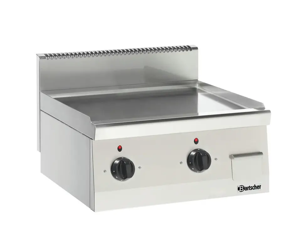 Bartscher Bakplaat | Serie 600 | Elektrisch | Glad | 2 Zones | 50°C/320°C | 400V | 600x600x290mm Betrouwbaar