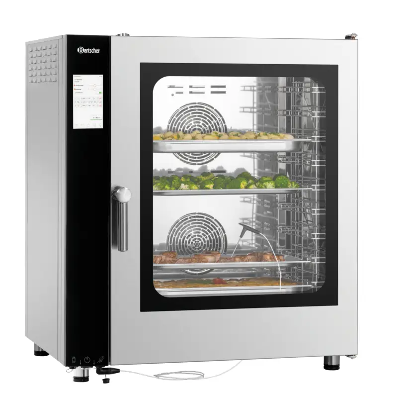 Bartscher Combisteamer Silversteam2 10110D | 10 Niveaus | 50°C/300°C | 400V | Touchscreen | 905x840x1055mm Weekendaanbieding
