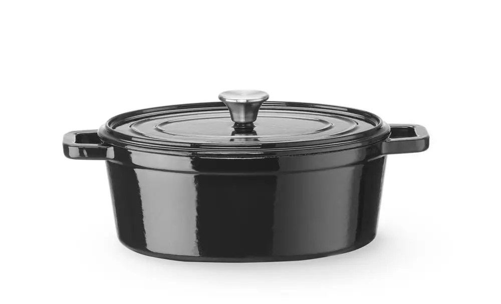 Braadpan geëmailleerd gietijzer, HENDI, 4,4L, Zwart, 365x290x(H)115mm Merkproduct