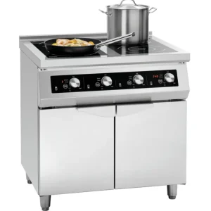 Korting Bartscher 4-velden Inductiekookplaat op Kast GU | 2 x 5 kW, 2 x 3.5 kW| 400V | 800x700x860mm