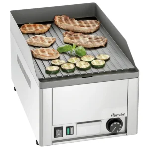 Bartscher Bakplaat GDP 320E-R | Geribbeld | 3 kW | 230V | 325x580x310mm Seizoensaanbieding