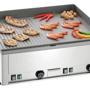 Bartscher Bakplaat GDP 65E-GR | 1/2 Glad 1/2 Geribbeld | 6 kW | 400V | 660x580x310mm Actieprijs