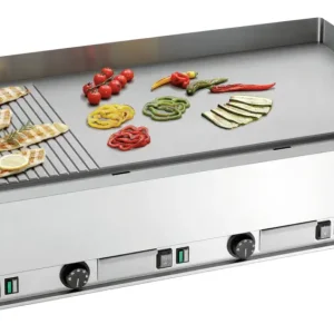 Veilige Betaling Bartscher Bakplaat GDP 980E-GR | 2/3 Glad & 1/3 Geribbeld | 400V | 980x535x290mm