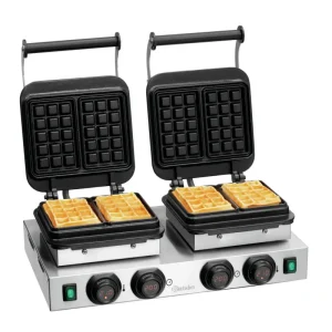 Nieuw Bartscher Wafelijzer MDI 2BW160-101 | 2 bakunits | Brusselse wafels 160×100 mm | 50°C-300°C | 2x230V | 600x460x245mm