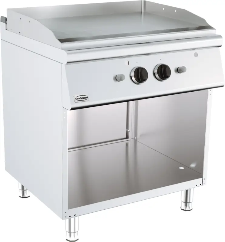 Koop Vandaag Combisteel Bakplaat | Base 700 | Gas | Verchroomd Glad | 13kW | Open Onderstel | 800x700x900mm