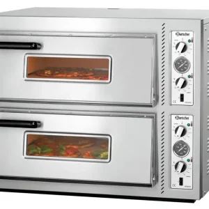 Uitverkoop Bartscher Pizzaoven NT 622VS | 2x 4 Ø300mm | 2 Kamers | 400V | Bodem Vuurvaste Steen | 930x835x730mm