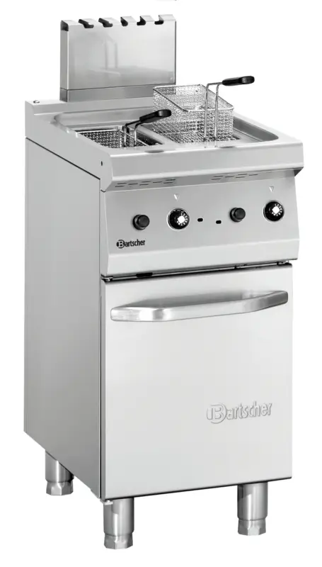Bartscher Friteuse | SERIE 700 | Gas | 7+7L | 100°C/190°C | 11kW | Piëzo Ontsteking | Aftapkranen | 400x700x850mm Koopje
