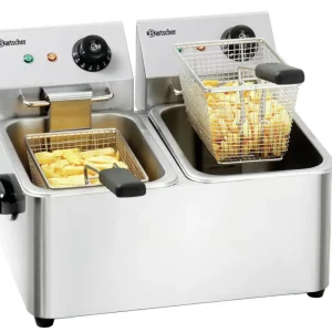 Speciale Aanbieding Bartscher Friteuse | SNACK II | Elektrisch | 4+4L | 50°C/190°C | 6.5kW | 2x 230V | 445x525x310mm