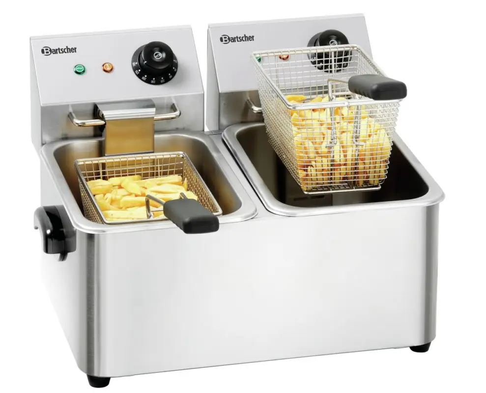 Speciale Aanbieding Bartscher Friteuse | SNACK II | Elektrisch | 4+4L | 50°C/190°C | 6.5kW | 2x 230V | 445x525x310mm