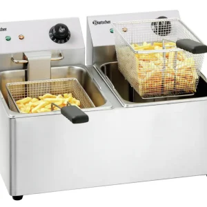 Seizoensaanbieding Bartscher Friteuse | SNACK IV | Elektrisch | 8+8L | 50°C/190°C | 6.5kW | 2x 230V | 550x580x340mm