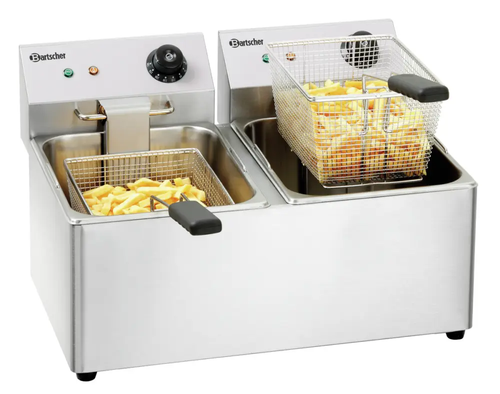 Seizoensaanbieding Bartscher Friteuse | SNACK IV | Elektrisch | 8+8L | 50°C/190°C | 6.5kW | 2x 230V | 550x580x340mm