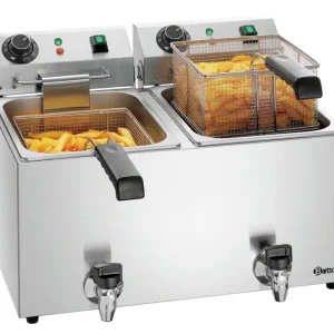 Bartscher Friteuse | SNACK IV PLUS | Elektrisch | 9+9L | 50°C/190°C | 6.6kW | 2x 230V | Aftapkranen | 575x530x385mm Koop Online