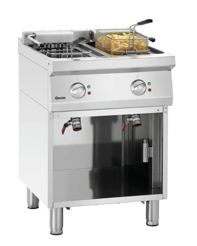 Bartscher Friteuse Serie 700 | Elektrisch | 11+11L | 100°C/190°C | 400V | Aftapkranen | 600x700x850mm Seizoensaanbieding