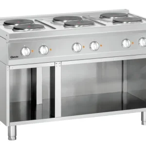 Must-Have Bartscher Elektrisch Fornuis 700, B1200, 6-pits, OO | 15,6 kW | Open Onderbouw | 1200x700x850mm
