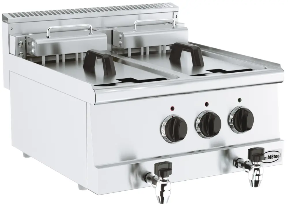 Speciale Aanbieding Combisteel Friteuse | BASE 600 | Elektrisch | 10+10L | Aftapkranen | 15kW | 2x 400V | 600x600x300mm